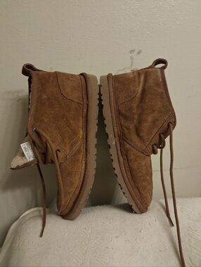 Womens UGG 1094269 Chestnut Suede Lace-Up Ankle Boots size 8 Clean